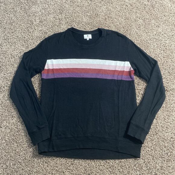 Sundry Sweater Womens XS 0 Stripe Crewneck Pullover Made in USA Rayon Blend - Picture 1 of 7